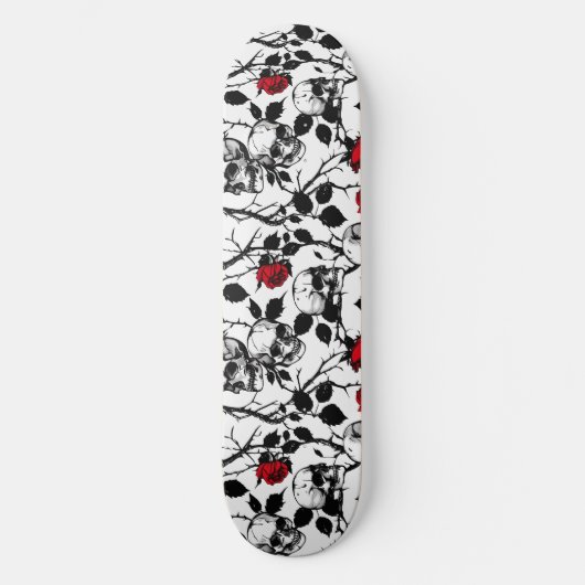 Crânes gothiques et skateboard Rose (Recto)