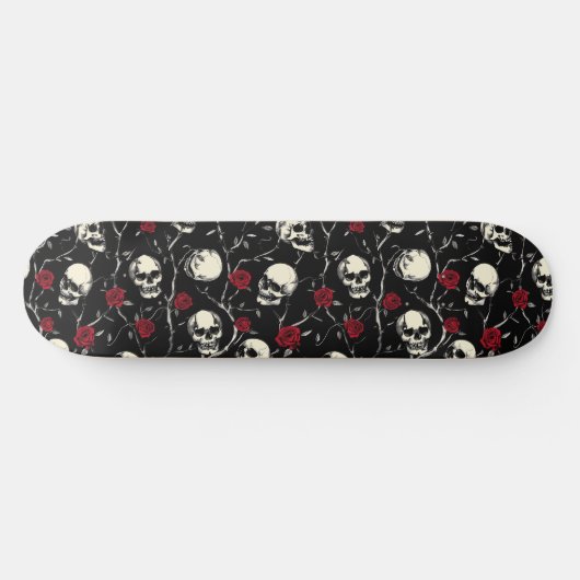 Crânes gothiques et skateboard Rose (Horz)