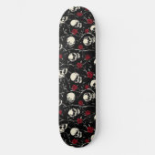 Crânes gothiques et skateboard Rose (Recto)