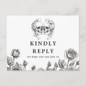 Crânes gothiques Floral Song Demande Carte postale (Devant)