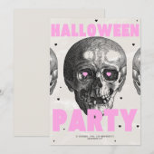 Crânes gothiques Invitation de la fête d'Halloween (Devant / Derrière)