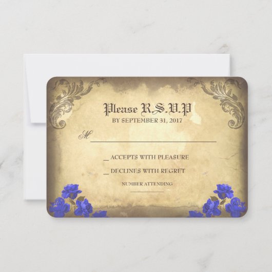 Crânes gothiques Journée des cartes RSVP de mariag (Dos)