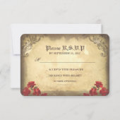 Crânes gothiques Journée des cartes RSVP de mariag (Dos)