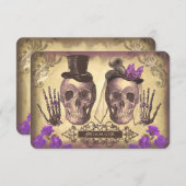 Crânes gothiques Journée des cartes RSVP de mariag (Devant / Derrière)