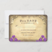 Crânes gothiques Journée des cartes RSVP de mariag (Dos)