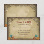 Crânes gothiques Journée des cartes RSVP de mariag (Devant / Derrière)