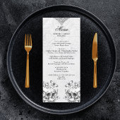 Crânes gothiques Mariage noir et blanc Moody Menu