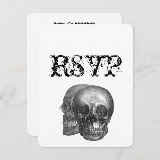 Crânes gothiques Mariage RSVP (Devant / Derrière)