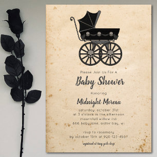 Crânes gothiques Poudre Baby shower Invitation