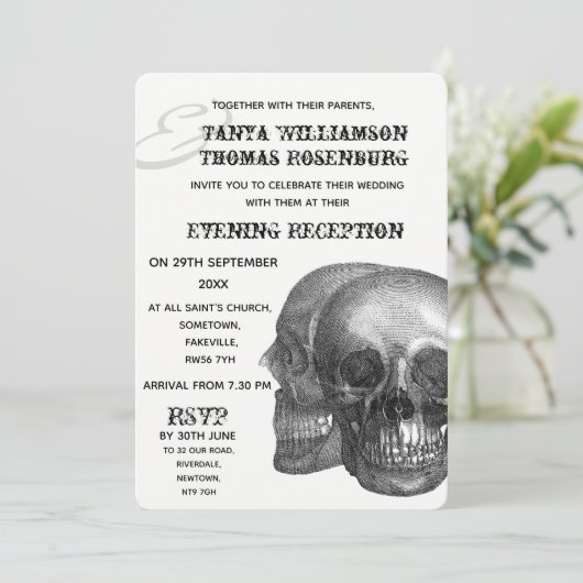 Crânes gothiques Soirée Invitation (Debout devant)