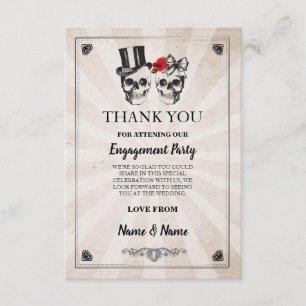 Crânes Halloween Merci Mariage carte rustique