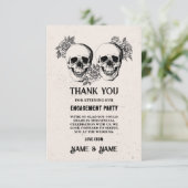 Crânes Halloween Merci Mariage carte rustique (Debout devant)