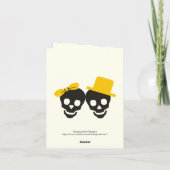 Crânes Halloween noir jaune Merci mariage (Dos)