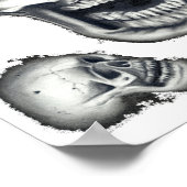 Crânes humains Poster blanc Art (Coin)