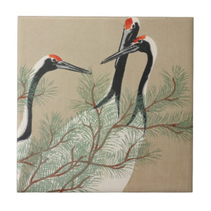 Cranes Kamisaka Sekka japan schilderkunst canvas c Tegeltje