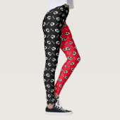 Crânes 'n os (Noir/Rouge) Leggings (Droite)