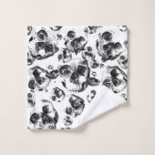 Crânes Noir & Blanc Motif d'Art de Crâne de Squele (Gant de toilette)