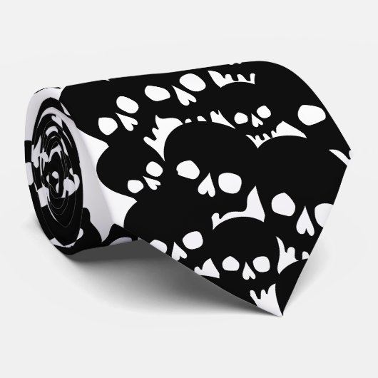 Crânes noirs - cravates de Deathrock (Roulé)