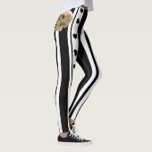 Crânes noirs et blancs Coeurs noirs Leggings (Droite)
