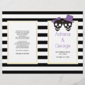 Crânes, rayures violet programme de mariage Hallow (Devant)