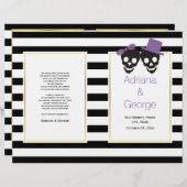 Crânes, rayures violet programme de mariage Hallow (Devant / Derrière)