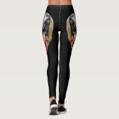 Crânes rouges blancs et bleus sur des leggings noi (Dos)