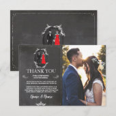 Crânes squelettes Halloween Merci Photo de mariage (Devant / Derrière)