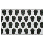 Crânes verts Art Polyester Poplin tissu (Fat Quarter)