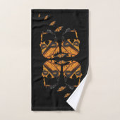 Crânes vibrants Monarque Papillon Art (Serviette à main)