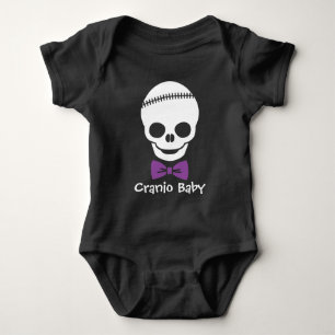 Cranio Baby Boy Skull met Paarse Bowtie Romper