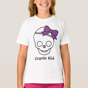 Cranio Kind Girly Skull met Paarse Bow T-shirt
