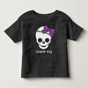 Cranio Kind meisje schedel met Paarse boog Kinder Shirts