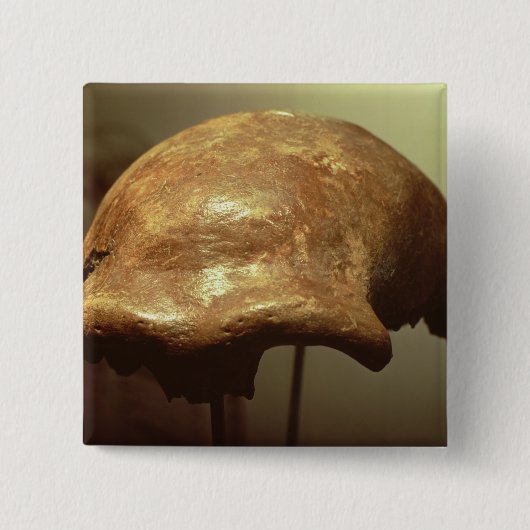 Cranium van een Neanderthaler Vierkante Button 5,1 Cm (Voorkant)