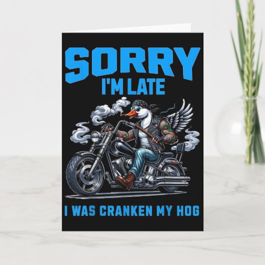 Cranken My Hog Funny Sarcasm Late Quotes Cool Bike Kaart (Voorkant)