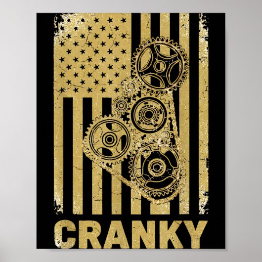 Cranky Car Engine Crankshaft Lover Mechanics Fathe Poster (Voorkant)