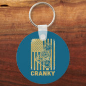 Cranky Car Engine Crankshaft Lover Mechanics Fathe Sleutelhanger (Voorkant)