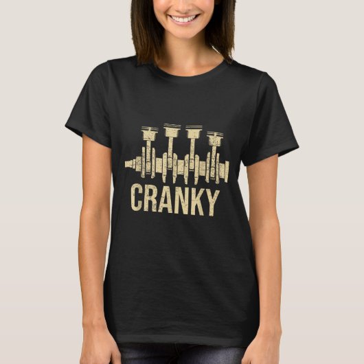 Cranky Car Engine Crankshaft Lover Mechanics Fathe T-shirt (Voorkant)
