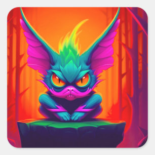 Cranky Creature Vierkante Sticker