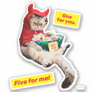 Cranky Devil Cat Sticker