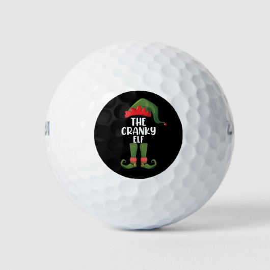 Cranky Elf Familie Bijpassende Groep Kerstmis Golfballen (Voorkant)