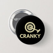 Cranky / fiets / cyclist ronde button 5,7 cm (Voorkant /achterkant)