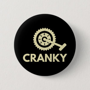 Cranky / fiets / cyclist ronde button 5,7 cm