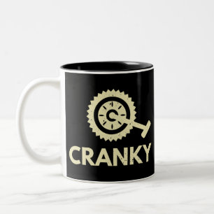 Cranky / fiets / cyclist tweekleurige koffiemok