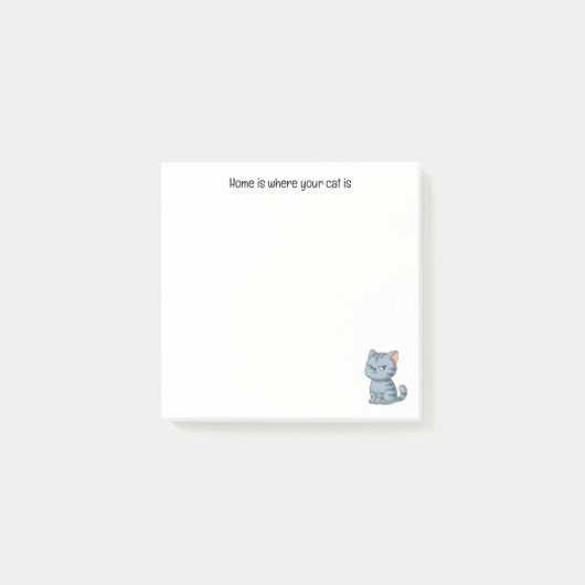 Cranky Grey Tabby Cat Custom Text Post-it® Notes (Voorkant)