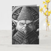 Cranky Kerstmis Elf Merry Bah Humbug Day Kaart (Gele Bloem)