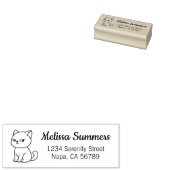 Cranky Moody Cat Return Address Rubberstempel (Gestempeld)