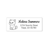 Cranky Moody Cat Return Address Rubberstempel (Afrduk)