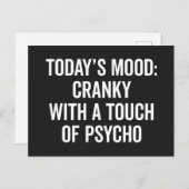Cranky & Psycho Funny Quote Briefkaart (Voorkant / Achterkant)