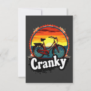 Cranky Sunset Bicycle T-shirt – Geef energie aan j Bedankkaart