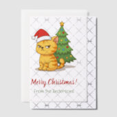 Cranky Tabby Cat Red Hat Christmas Tree Insert Vellum Uitnodigingen (Offset (Uitnodiging))